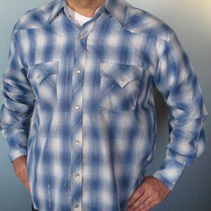 RARE - Vintage western shirt with metallic GOLD accent thread - L